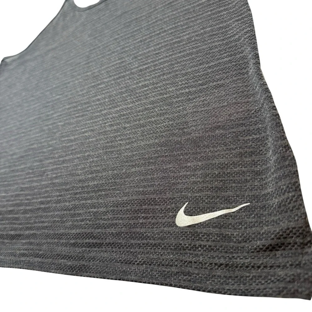 Nike Shirt Women Large Gray‎ Dri Fit Oversized Crop Racerback Tank Top Swoosh